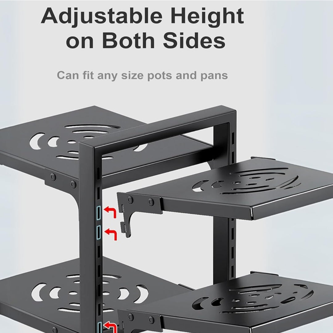 Adjustable 7-Tier Kitchen Pan Rack Organizer