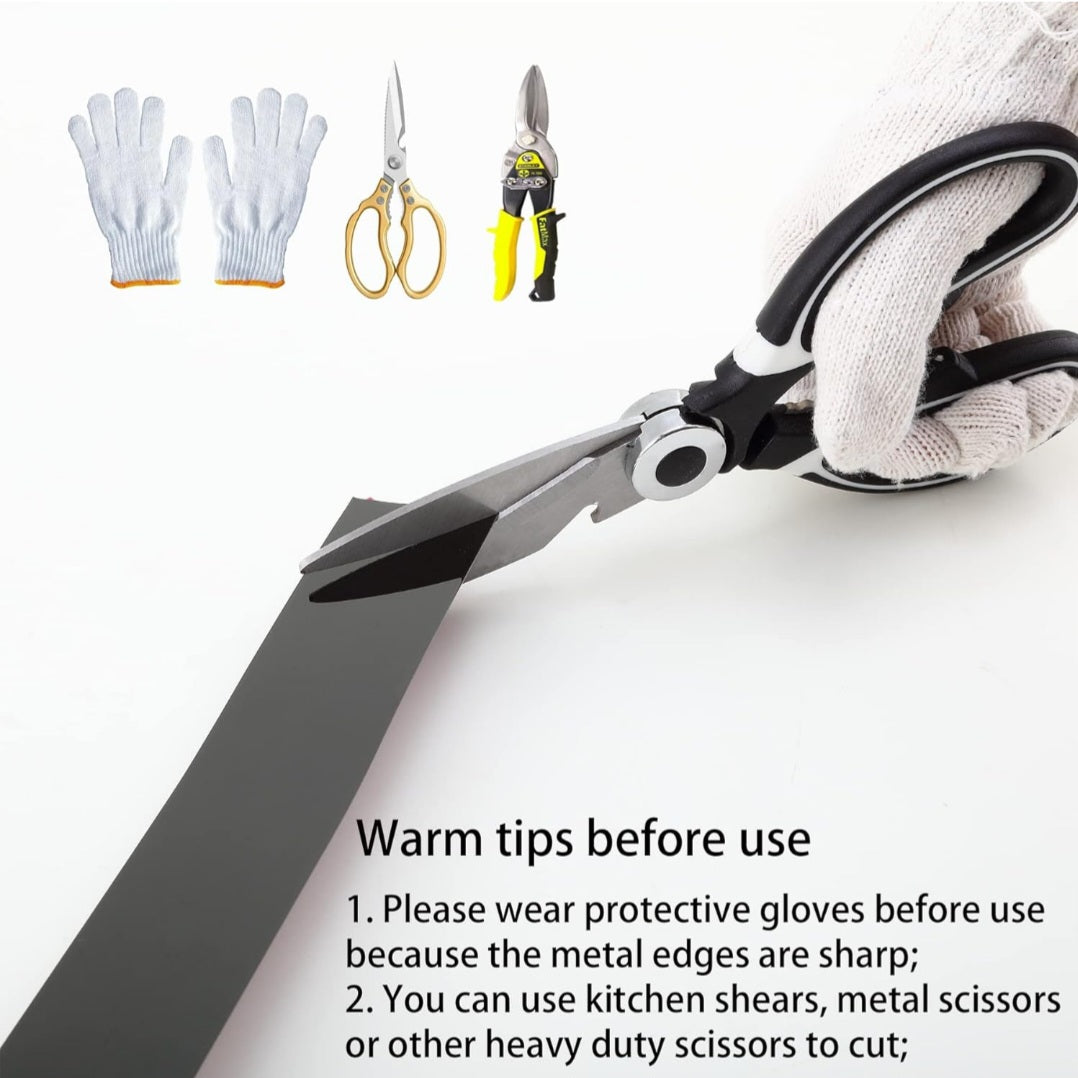 Black Metal Trim Strip (16.4ft) – Peel & Stick Stainless Steel Wall Edge Moulding | Mirror Finish for Tiles, Cabinets & Ceilings