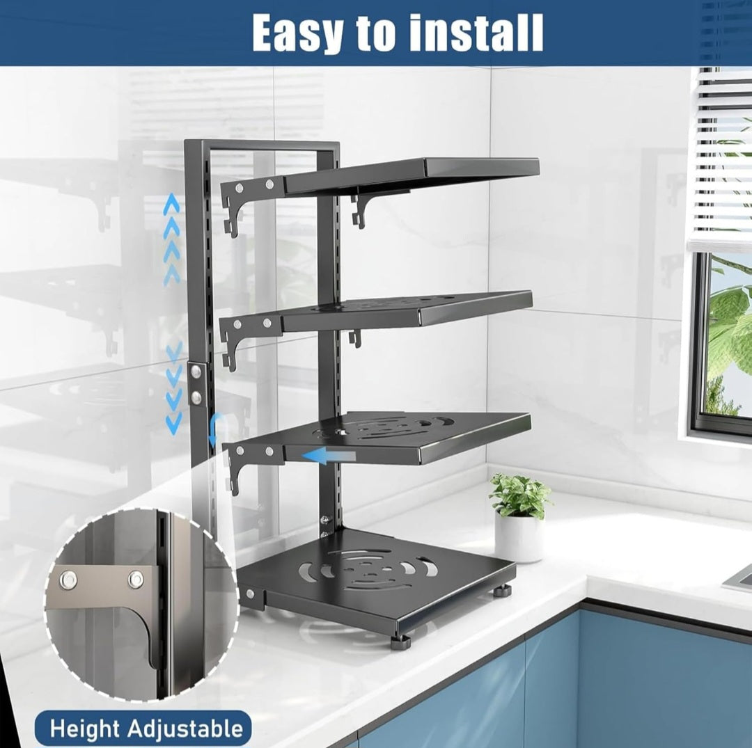 Adjustable 7-Tier Kitchen Pan Rack Organizer