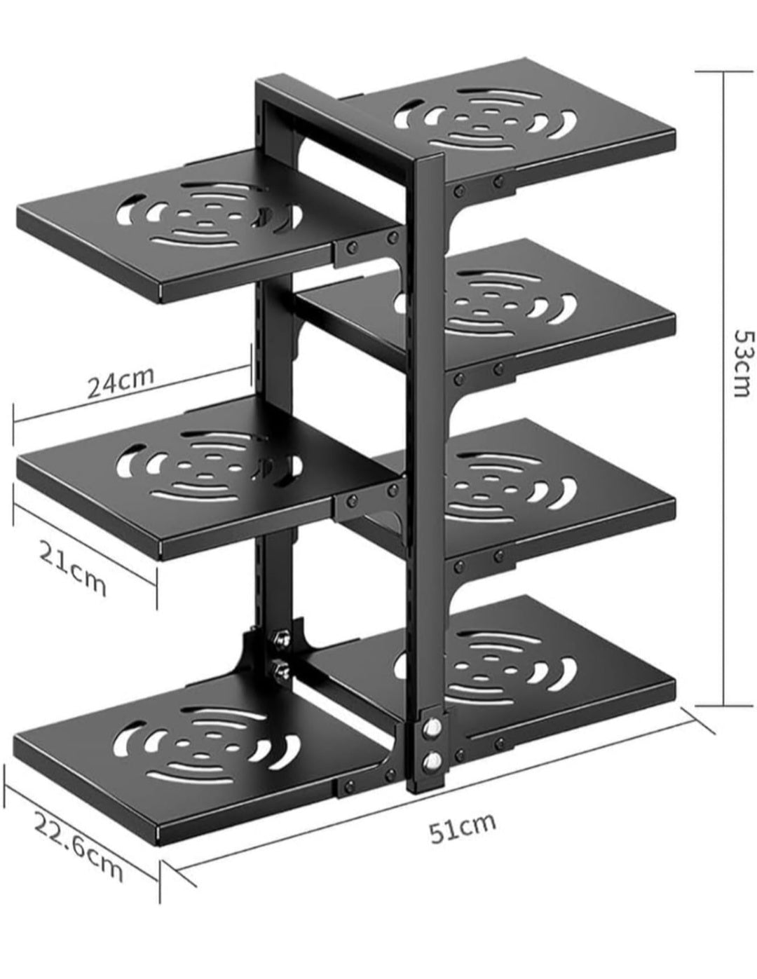 Adjustable 7-Tier Kitchen Pan Rack Organizer